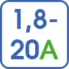 Регулировка тока в диапазоне 0,8-20А при помощи ручки плавной регулировки тока. Регулировка тока в диапазоне 0,8-20А